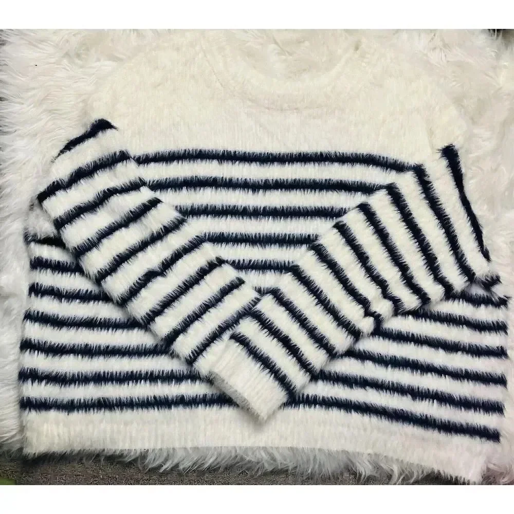 La Ligne for Target NWT Women’s Striped Fluffy Sweater Size 4X - Picture 2 of 8
